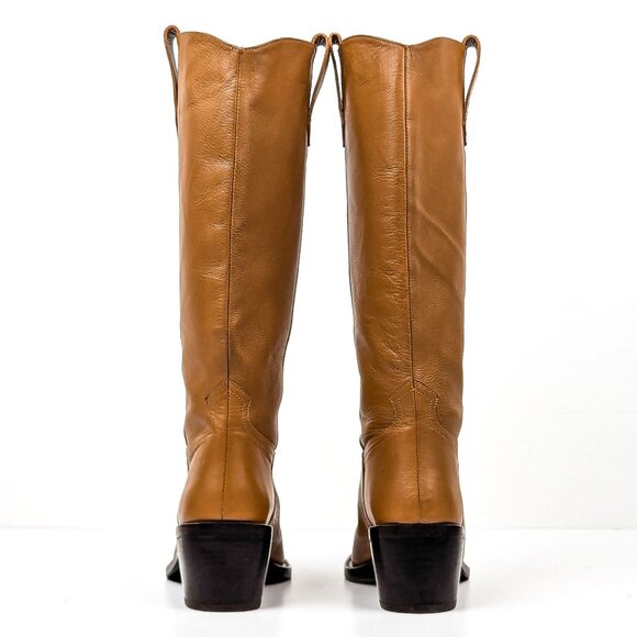 Simon Miller Wmn Bandi Goatskin Brown Leather Western Cowboy Knee Boot 7US EUR37 - Picture 4 of 8